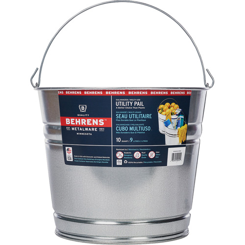 Pail, Galvanized Steel, 9 L Moffatt Supply & Specialties