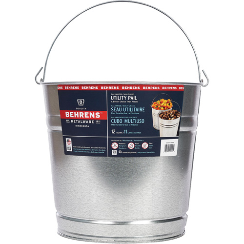 Pail, Galvanized Steel, 11 L Moffatt Supply & Specialties