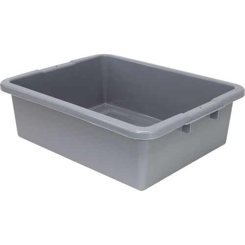 All-Purpose Ribbed-Bottom Storage Tub, 7" H x 17" D x 22" L, Plastic, Grey Moffatt Supply & Specialties