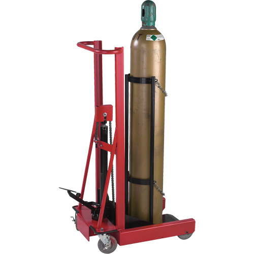 Hydraulic Cylinder Lift, Rubber Wheels, 12" W x 20" L Base, 300 lbs. Moffatt Supply & Specialties