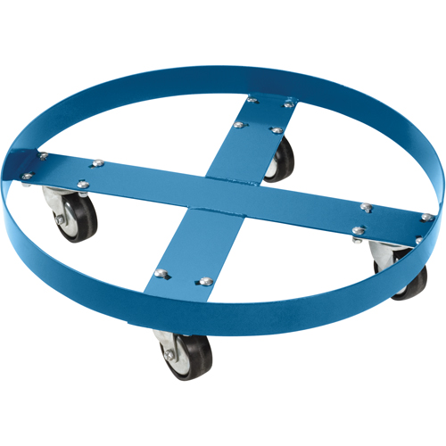 Drum Dolly, Steel, 750 lbs. Capacity, 24" Diameter, Polyolefin Casters Moffatt Supply & Specialties