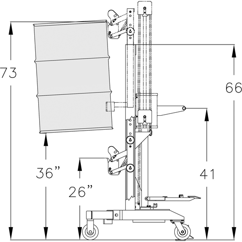 Ergonomic Drum Handler High Reach - DM-1100-HR, 30 - 85 US Gal. (25 - 70 Imperial Gal.) Moffatt Supply & Specialties
