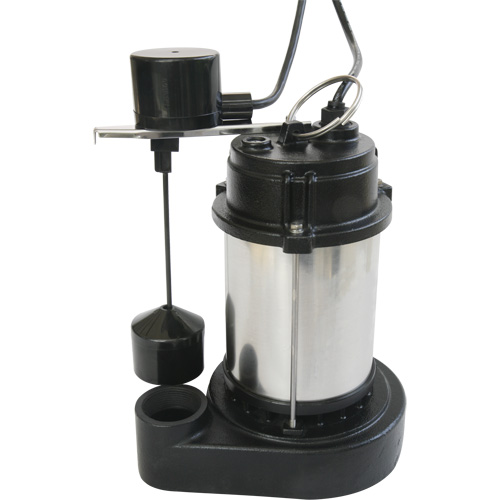 Stainless Steel Housing-Cast Iron Base Sump Pump, 1/3 HP, 3630 GPH Flow Rate Moffatt Supply & Specialties