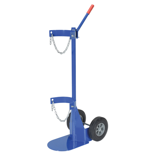 Gas Cylinder Cart, Rubber Wheels, 12" W x 15-1/2" L Base, 500 lbs. Moffatt Supply & Specialties