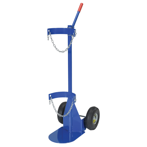 Gas Cylinder Cart, Pneumatic Wheels, 12" W x 15-1/2" L Base, 500 lbs. Moffatt Supply & Specialties