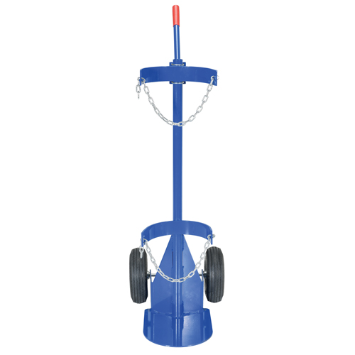 Gas Cylinder Cart, Pneumatic Wheels, 12" W x 15-1/2" L Base, 500 lbs. Moffatt Supply & Specialties