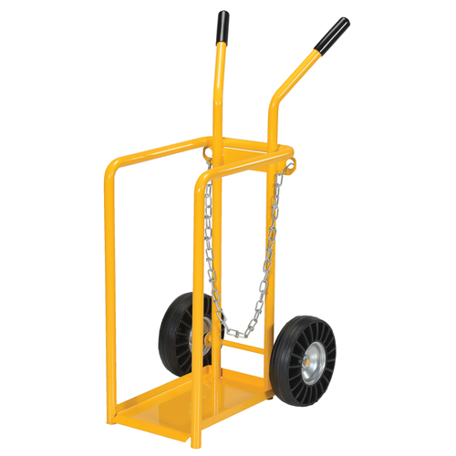 Gas Cylinder Cart, Mold-on Rubber Wheels, 9-13/16" W x 16" L Base, 150 lbs. Moffatt Supply & Specialties