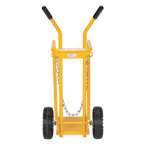 Gas Cylinder Cart, Mold-on Rubber Wheels, 9-13/16" W x 16" L Base, 150 lbs. Moffatt Supply & Specialties