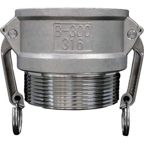 Cam & Groove Coupling, Stainless Steel, Type B, 1-1/4", Male NPT, 250 PSI Moffatt Supply & Specialties