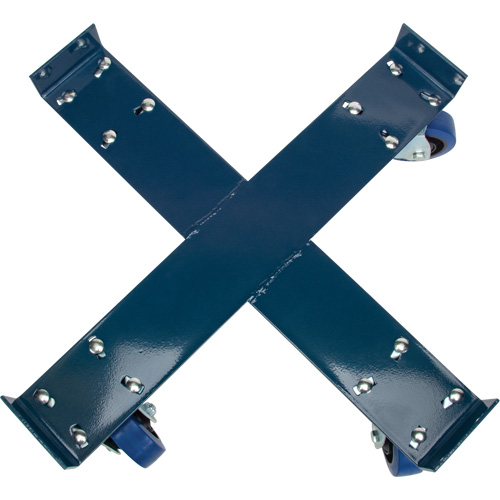 Chariot pour baril, Acier, Capacit&eacute;e 1400 lb, Diam&egrave;tre 24", Roue en &eacute;lastique bleu Moffatt Supply & Specialties