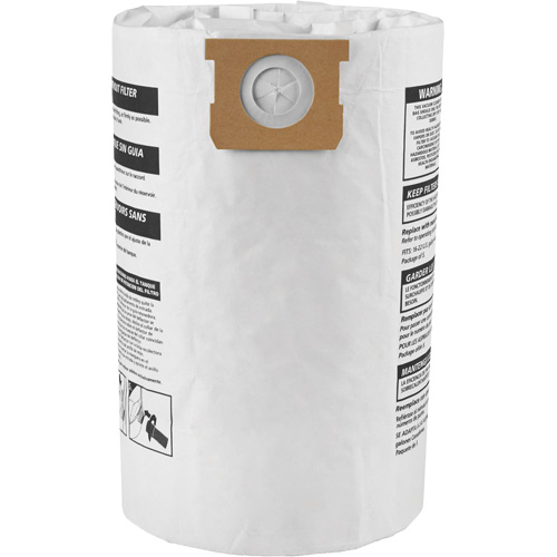 Sacs filtrants pour d&eacute;bris secs jetables de type G, 15 - 22 gal US Moffatt Supply & Specialties