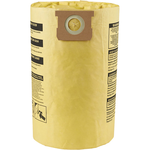Sacs filtrants pour d&eacute;bris secs jetables &agrave; haute efficacit&eacute; de type J, 15 - 22 gal US Moffatt Supply & Specialties