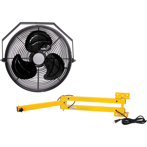 Industrial Workstation Fan Kit with Double Locking Arm, Industrial, 3 Speed, 12" Diameter Moffatt Supply & Specialties