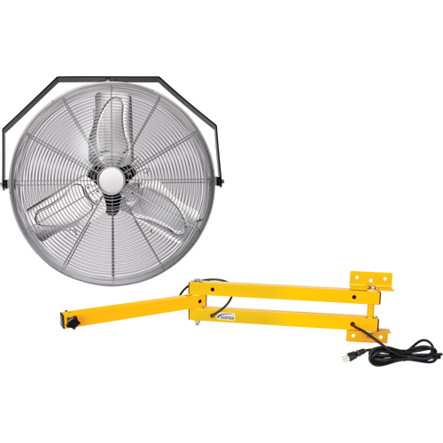 Industrial Workstation Fan Kit with Double Locking Arm, 24" Dia., 3 Speeds Moffatt Supply & Specialties