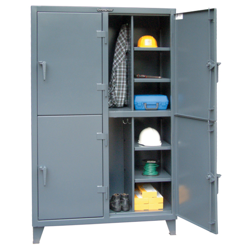 Heavy-Duty Locker, Steel, 8 Shelves, 72" H x 50" W x 24" D, Grey Moffatt Supply & Specialties