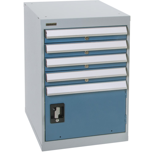 Pedestal Workbench with One Door & Four Drawers, 4 Drawers, 18" W x 21" D x 28" H Moffatt Supply & Specialties
