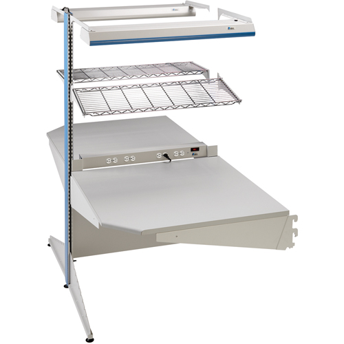 Postes de travail modulaires ergonomiques - Exemples de configurations - A-DC Ajouts de coin &agrave; deux c&ocirc;t&eacute;s, 36" la x 56" p x 84" h, Ajout de coin &agrave; deux c&ocirc;t&eacute;s Moffatt Supply & Specialties