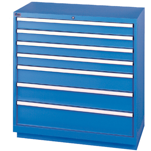 Armoires de rangement avec tiroirs, 7 tiroirs, 40-1/4" la x 22-1/2" p x 41-3/4" h, Bleu brillant Moffatt Supply & Specialties