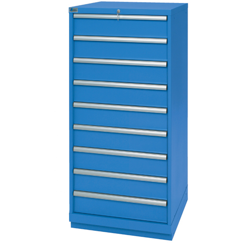 Armoires de rangement avec tiroirs, 9 tiroirs, 28-1/4" la x 28-1/2" p x 59-1/2" h, Bleu brillant Moffatt Supply & Specialties