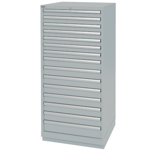 Drawer Cabinets, 15 Drawers, 28-1/4" W x 28-1/2" D x 59-1/2" H, Grey Moffatt Supply & Specialties