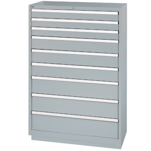 Drawer Cabinets, 9 Drawers, 40-1/4" W x 22-1/2" D x 59-1/2" H, Grey Moffatt Supply & Specialties