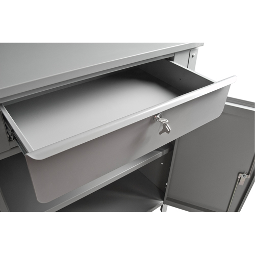 Cabinet Style Shop Desk, 34-1/2" W x 30" D x 53" H, Grey Moffatt Supply & Specialties