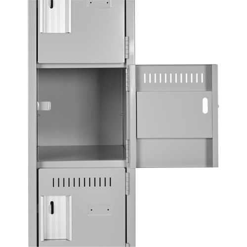Clean Line Lockerette, 6 -tier, Bank of 4, 48" x 18" x 72", Steel, Beige, Rivet (Assembled) Moffatt Supply & Specialties