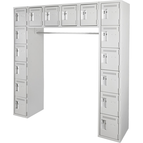 Assembled Archettes Clean Line Economy Lockers, 16 -tier, Bank of 3, 18" x 72" x 12", Steel Moffatt Supply & Specialties