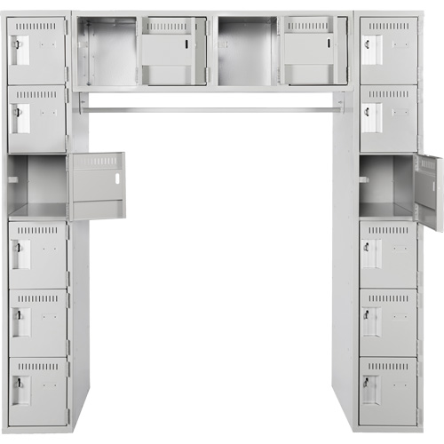 Assembled Archettes Clean Line Economy Lockers, 16 -tier, Bank of 3, 18" x 72" x 12", Steel Moffatt Supply & Specialties