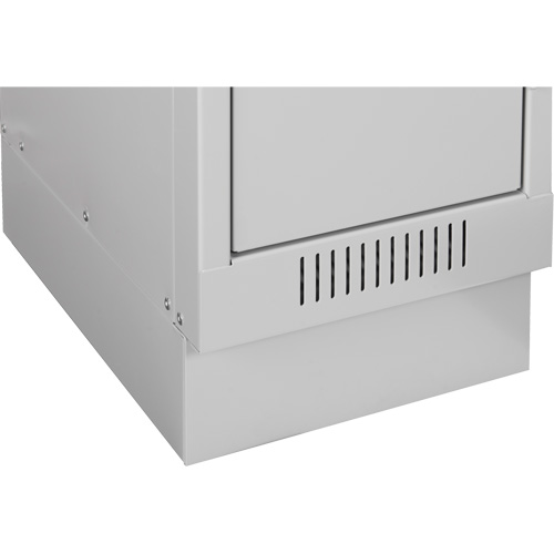 Clean Line Lockerette, 6 -tier, Bank of 4, 48" x 18" x 76", Steel, Charcoal, Rivet (Assembled) Moffatt Supply & Specialties