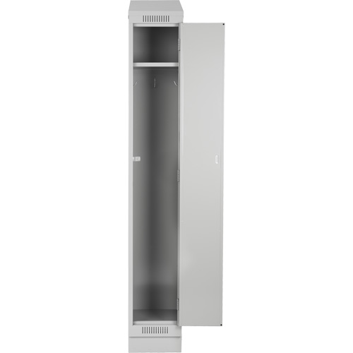 Clean Line Lockers, 3 -tier, Bank of 4, 48" x 18" x 78", Steel, Beige, Rivet (Assembled) Moffatt Supply & Specialties