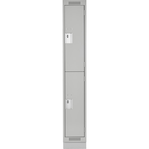 Casiers Clean Line, 2 niveaux, 12" x 18" x 76", Acier, Gris, Rivet (assembl&eacute;) Moffatt Supply & Specialties