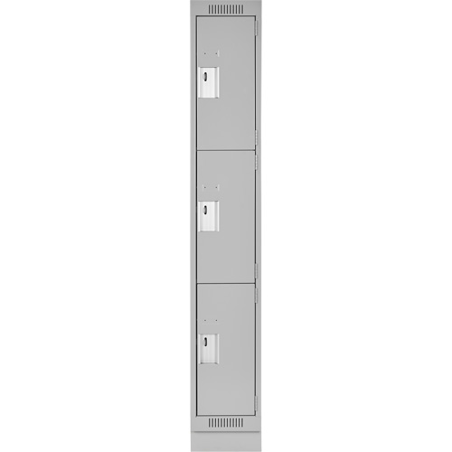 Casiers Clean Line, 3 niveaux, 12" x 18" x 76", Acier, Gris, Rivet (assembl&eacute;) Moffatt Supply & Specialties