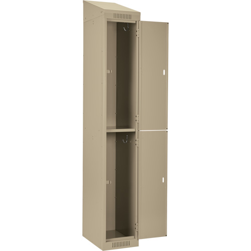 Clean Line Lockers, 2 -tier, Bank of 4, 48" x 18" x 78", Steel, Beige, Rivet (Assembled) Moffatt Supply & Specialties