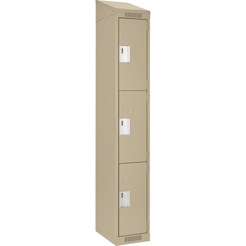 Casiers Clean Line, 3 niveaux, 12" x 18" x 78", Acier, Beige, Rivet (assembl&eacute;) Moffatt Supply & Specialties