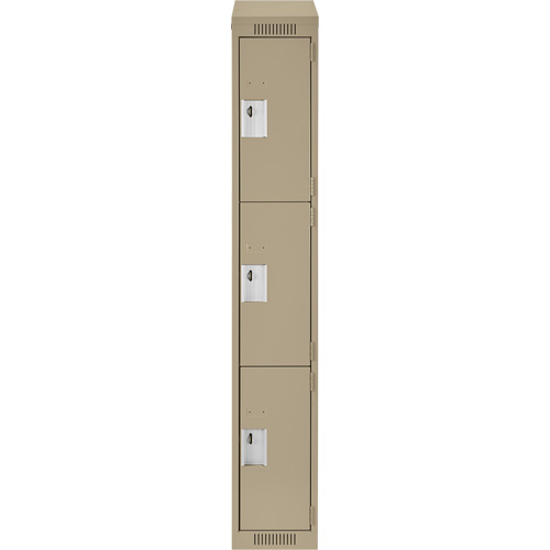 Casiers Clean Line, 3 niveaux, 12" x 18" x 78", Acier, Beige, Rivet (assembl&eacute;) Moffatt Supply & Specialties