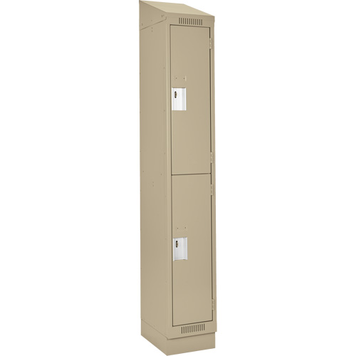 Casiers Clean Line, 2 niveaux, 12" x 18" x 82", Acier, Beige, Rivet (assembl&eacute;) Moffatt Supply & Specialties