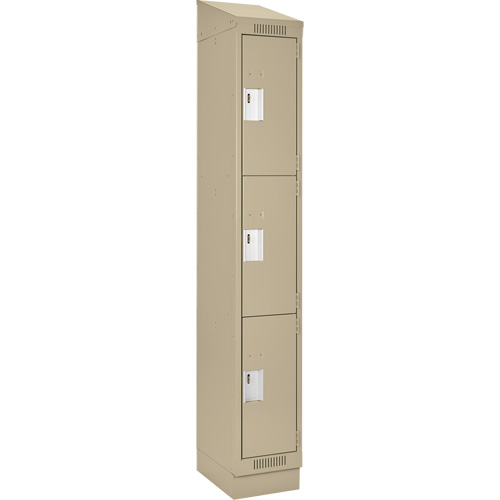 Casiers Clean Line, 3 niveaux, 12" x 18" x 82", Acier, Beige, Rivet (assembl&eacute;) Moffatt Supply & Specialties