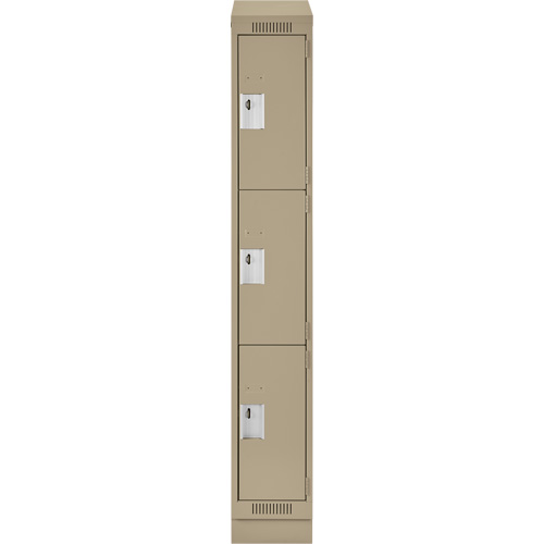 Casiers Clean Line, 3 niveaux, 12" x 18" x 82", Acier, Beige, Rivet (assembl&eacute;) Moffatt Supply & Specialties