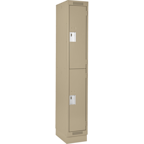 Casiers Clean Line, 2 niveaux, 12" x 18" x 76", Acier, Beige, Rivet (assembl&eacute;) Moffatt Supply & Specialties