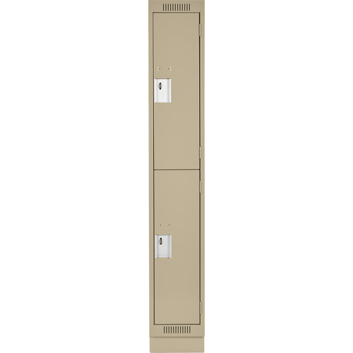 Casiers Clean Line, 2 niveaux, 12" x 18" x 76", Acier, Beige, Rivet (assembl&eacute;) Moffatt Supply & Specialties