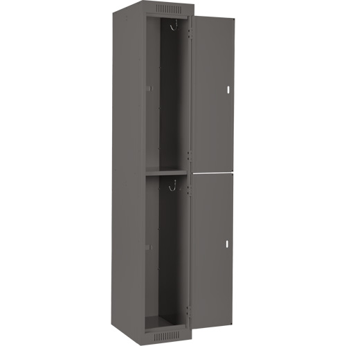 Clean Line Lockers, 2 -tier, Bank of 4, 48" x 18" x 72", Steel, Charcoal, Rivet (Assembled) Moffatt Supply & Specialties