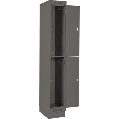 Clean Line Lockers, 2 -tier, Bank of 4, 48" x 18" x 76", Steel, Charcoal, Rivet (Assembled) Moffatt Supply & Specialties