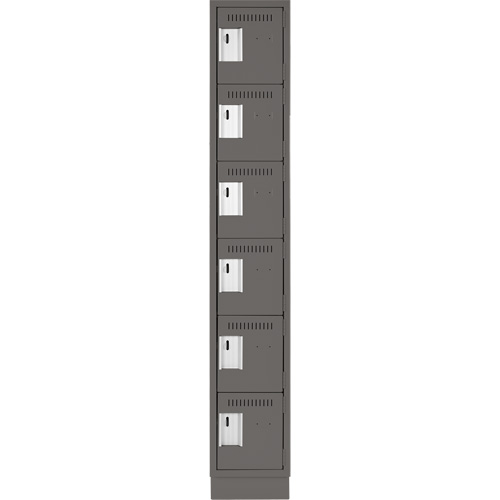 Petits casiers Clean Line, 6 niveaux, 12" x 18" x 76", Acier, Charbon, Rivet (assembl&eacute;) Moffatt Supply & Specialties