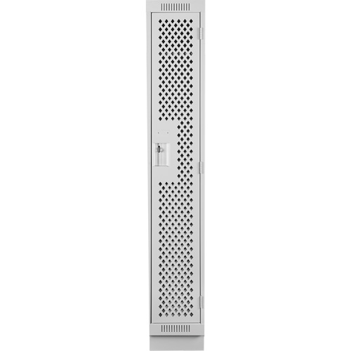 Clean Line Lockers, 12" x 15" x 76", Steel, Grey, Rivet (Assembled), Perforated Moffatt Supply & Specialties