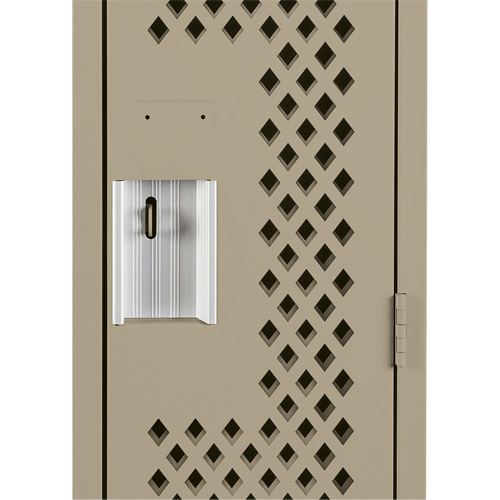 Clean Line Lockers, Bank of 3, 36" x 12" x 72", Steel, Beige, Rivet (Assembled), Perforated Moffatt Supply & Specialties