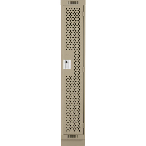Clean Line Lockers, 12" x 12" x 76", Steel, Beige, Rivet (Assembled), Perforated Moffatt Supply & Specialties