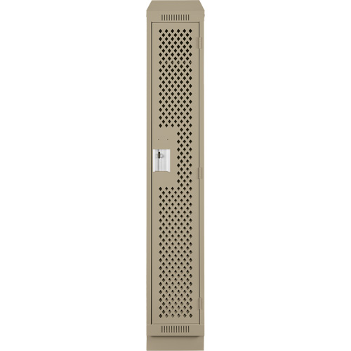 Clean Line Lockers, 12" x 12" x 82", Steel, Beige, Rivet (Assembled), Perforated Moffatt Supply & Specialties