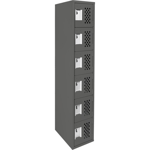 Petits casiers &eacute;conomiques assembl&eacute;s et perfor&eacute;s Clean Line, 6 niveaux, 18" x 72" x 12", Acier Moffatt Supply & Specialties