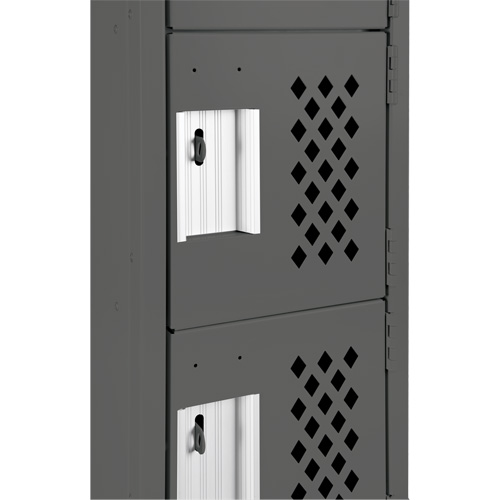 Assembled Lockerettes Clean Line Perforated Economy Lockers, 6 -tier, Bank of 3, 18" x 72" x 12", Steel Moffatt Supply & Specialties